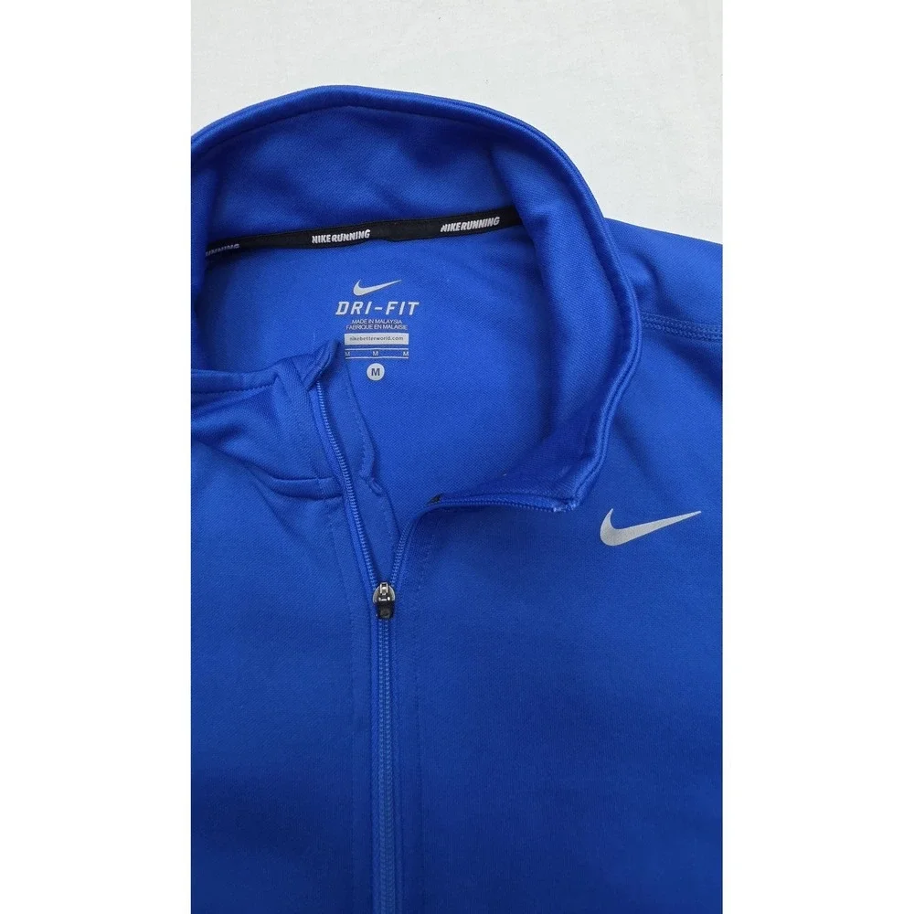 Nike Dri-fit Blue Running 1/4 Zip Longsleeve Pullover Size Medium